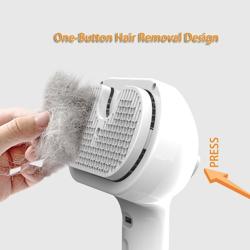Pet Comb Self Cleaning Pets Hair Remover Brush For Dogs and Cats - Grooming Tools Dematting Comb Built-in Mist Humidifier Pet Products