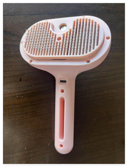 Pet Comb Self Cleaning Pets Hair Remover Brush For Dogs and Cats - Grooming Tools Dematting Comb Built-in Mist Humidifier Pet Products