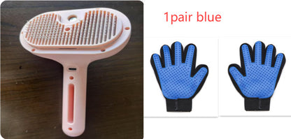 Pet Comb Self Cleaning Pets Hair Remover Brush For Dogs and Cats - Grooming Tools Dematting Comb Built-in Mist Humidifier Pet Products
