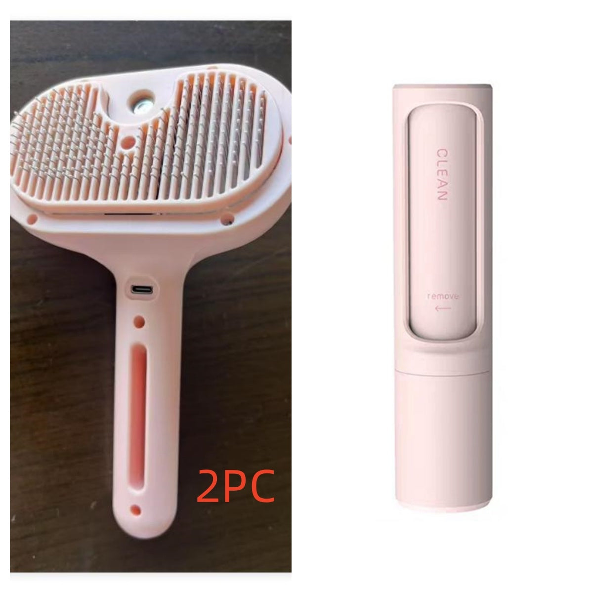 Pet Comb Self Cleaning Pets Hair Remover Brush For Dogs and Cats - Grooming Tools Dematting Comb Built-in Mist Humidifier Pet Products