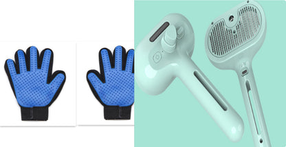 Pet Comb Self Cleaning Pets Hair Remover Brush For Dogs and Cats - Grooming Tools Dematting Comb Built-in Mist Humidifier Pet Products